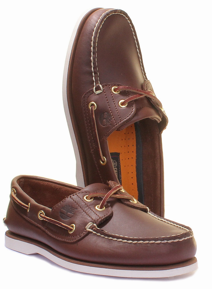 Timberland Classic Boat Shoe In Brown White For Men Shoes Timberland