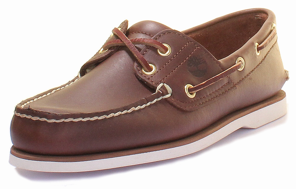 Timberland Classic Boat Shoe In Brown White For Men Shoes Timberland