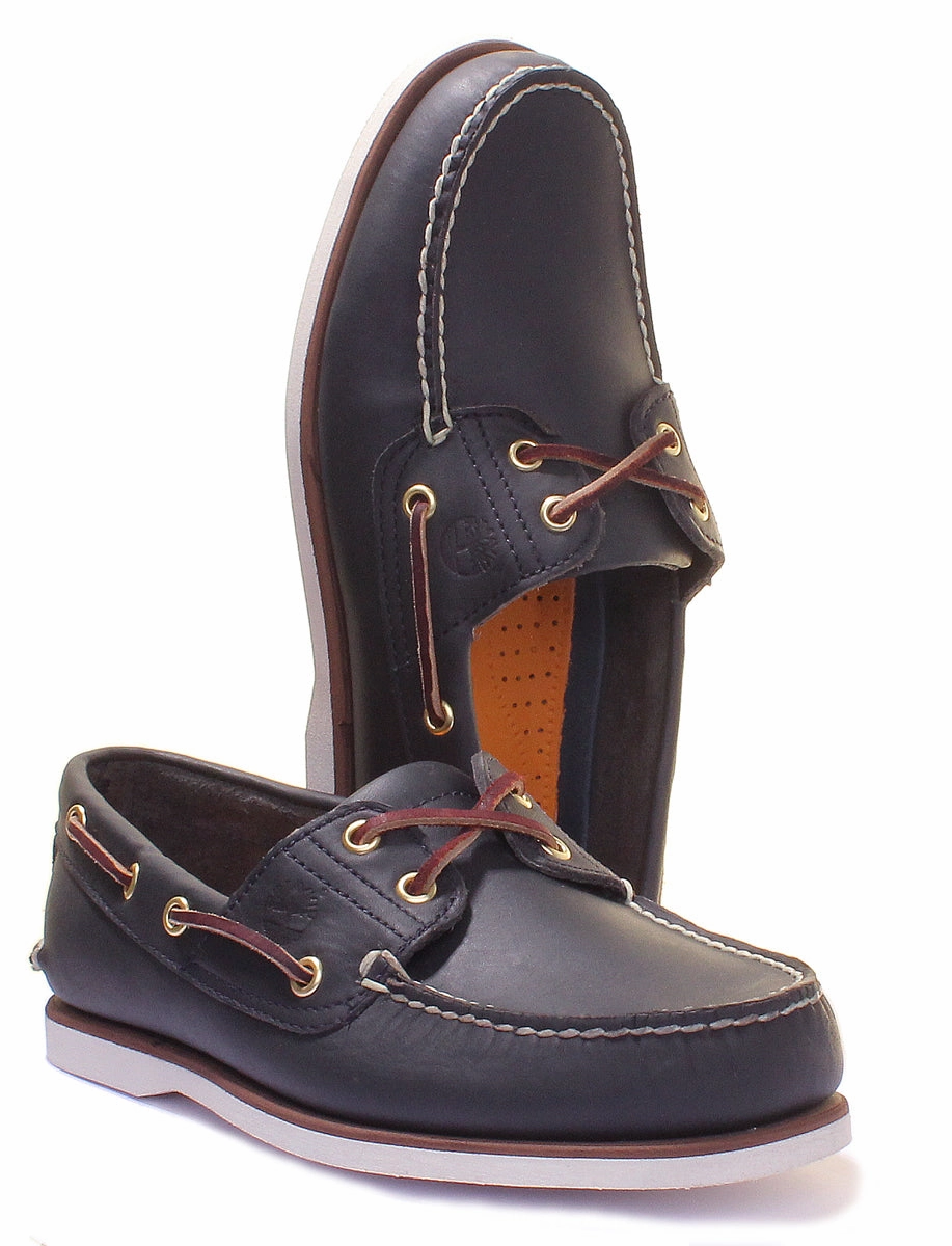 Timberland Classic Boat Shoe In Navy White For Men Shoes Timberland