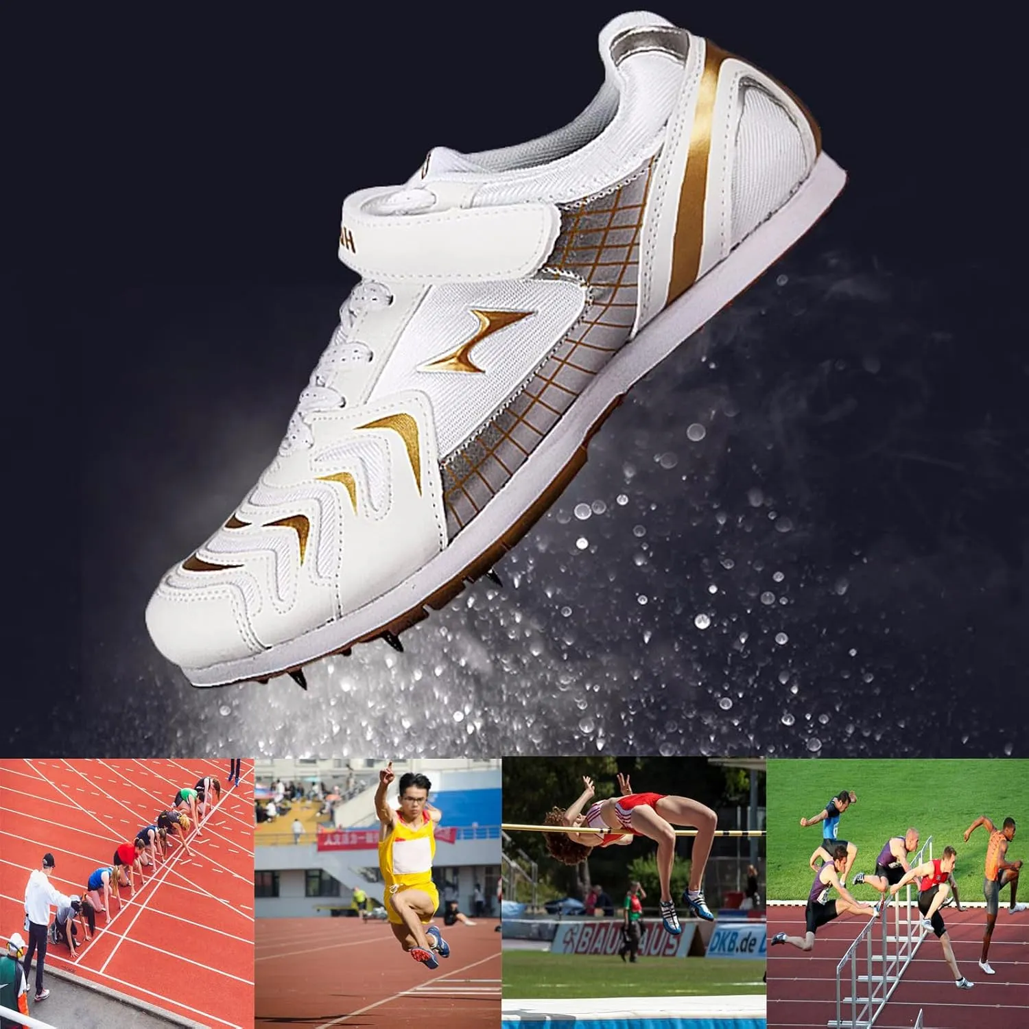 Track Field Shoes Lightweight Breathable Sprint Track Spikes Shoes Professional Jumping Sneakers Race Training Running Shoes for for Men Women Kids Boys Girls