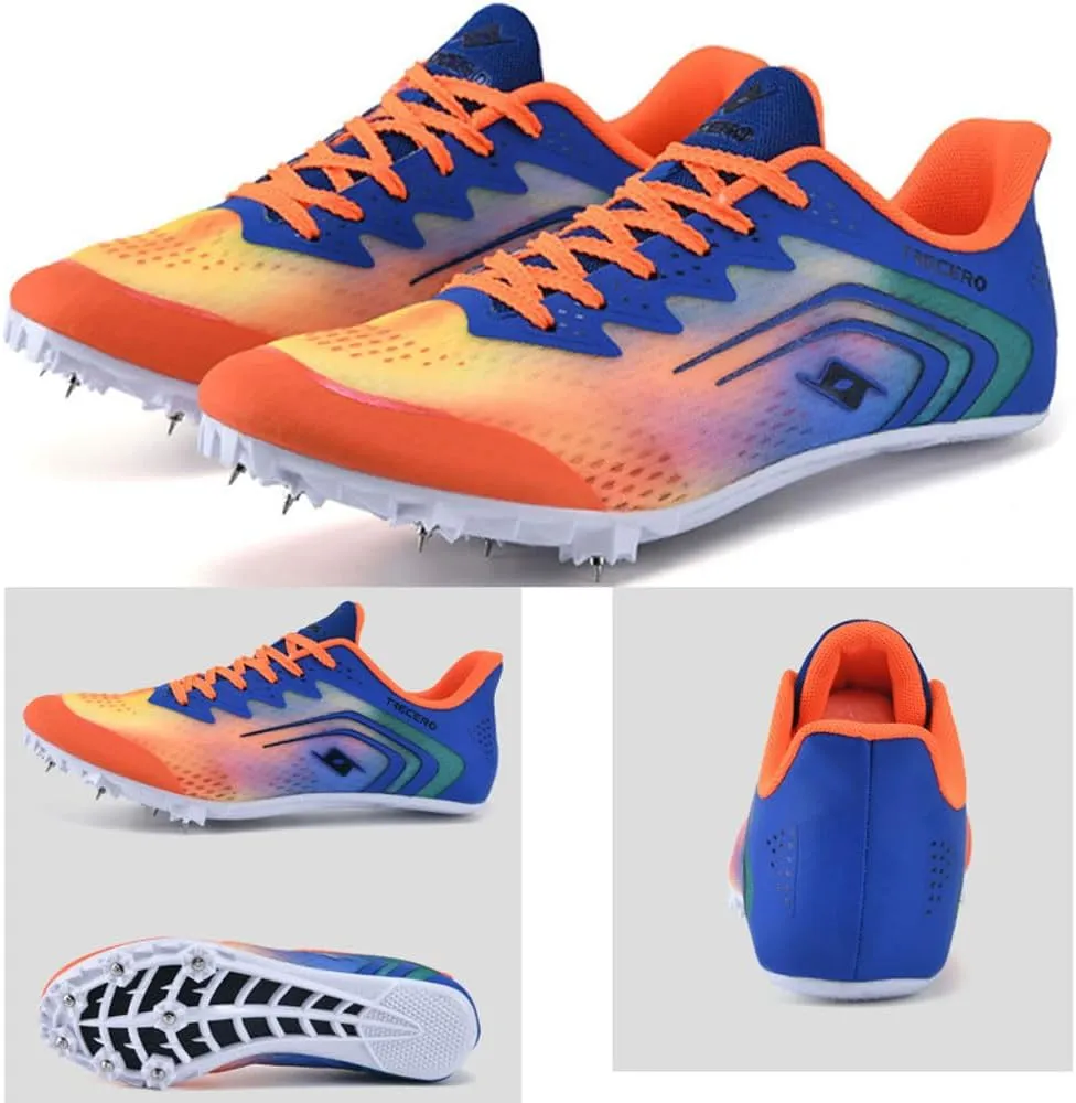Track Spikes Running Shoes Mens Womens Mesh Track and Field Athletics Sneakers Jumping Nail Shoes Boys Girls Training Sprint Racing Track Shoes with 7 Spikes,for Training and Competition,35-45 EU