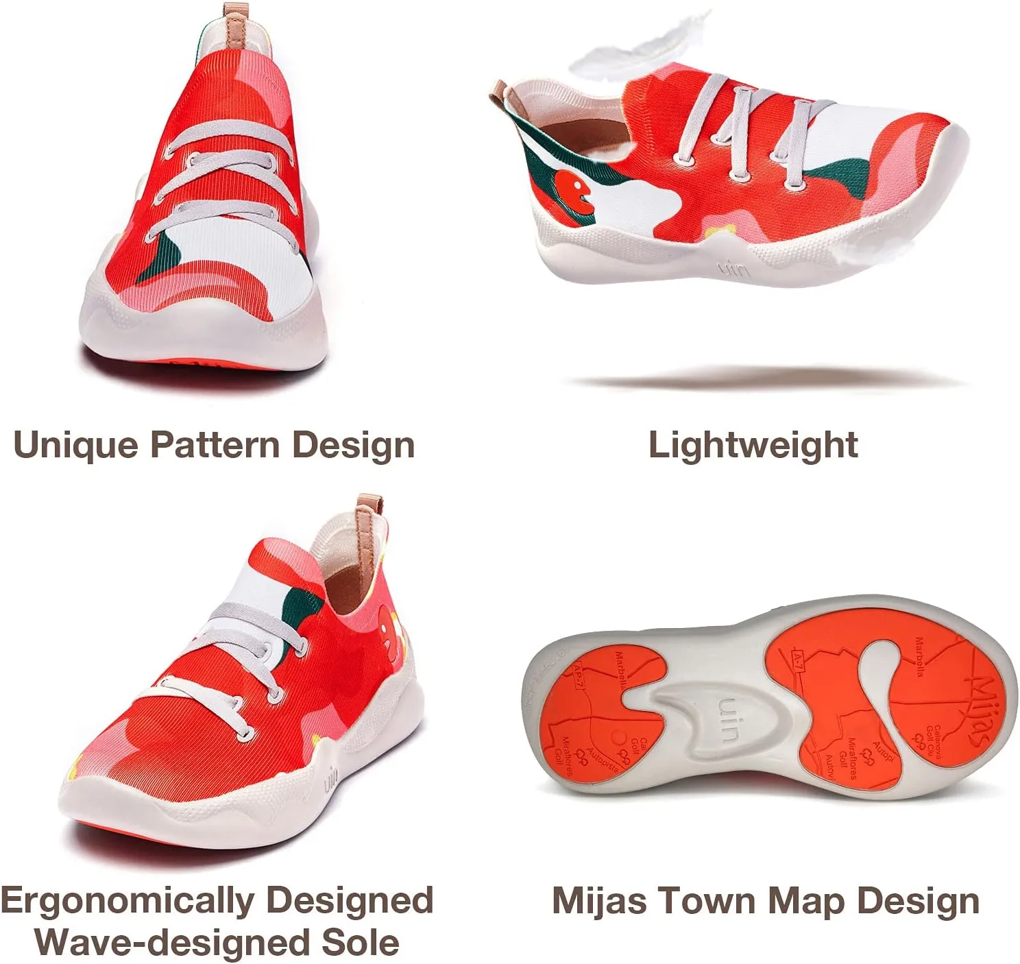 UIN Women's Fashion Sneakers Lightweight Walking Casual Slip Ons Comfortable Art Painted Athletic Travel Shoes