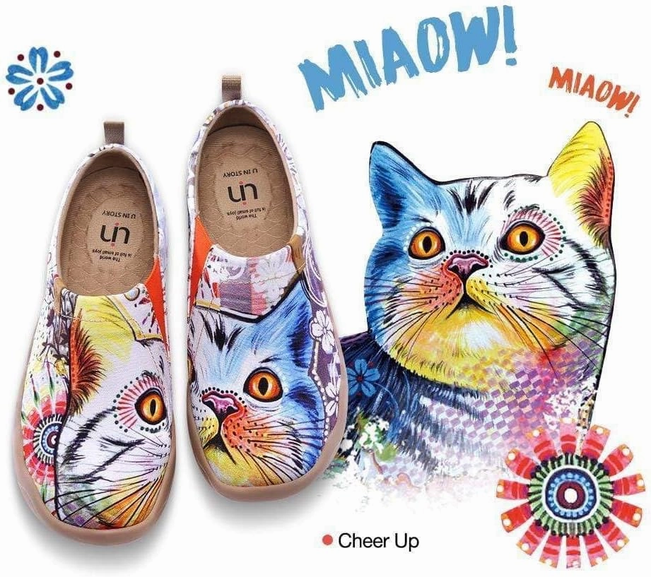 UIN Women's Artistic Cute Pets Design Slip-On Shoes Fun Comfortable Casual Flats Lightweight Everyday Loafers Footwear