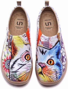 UIN Women's Artistic Cute Pets Design Slip-On Shoes Fun Comfortable Casual Flats Lightweight Everyday Loafers Footwear