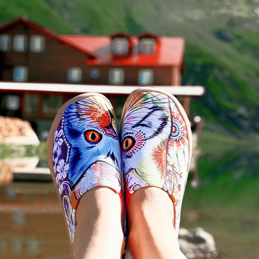 UIN Women's Artistic Cute Pets Design Slip-On Shoes Fun Comfortable Casual Flats Lightweight Everyday Loafers Footwear