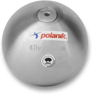 Unpainted Competition Shot Put - Professional Steel Shot Put with IAAF Certified Grip Grooves - Track and Field Equipment for Athletes of All Skill Levels