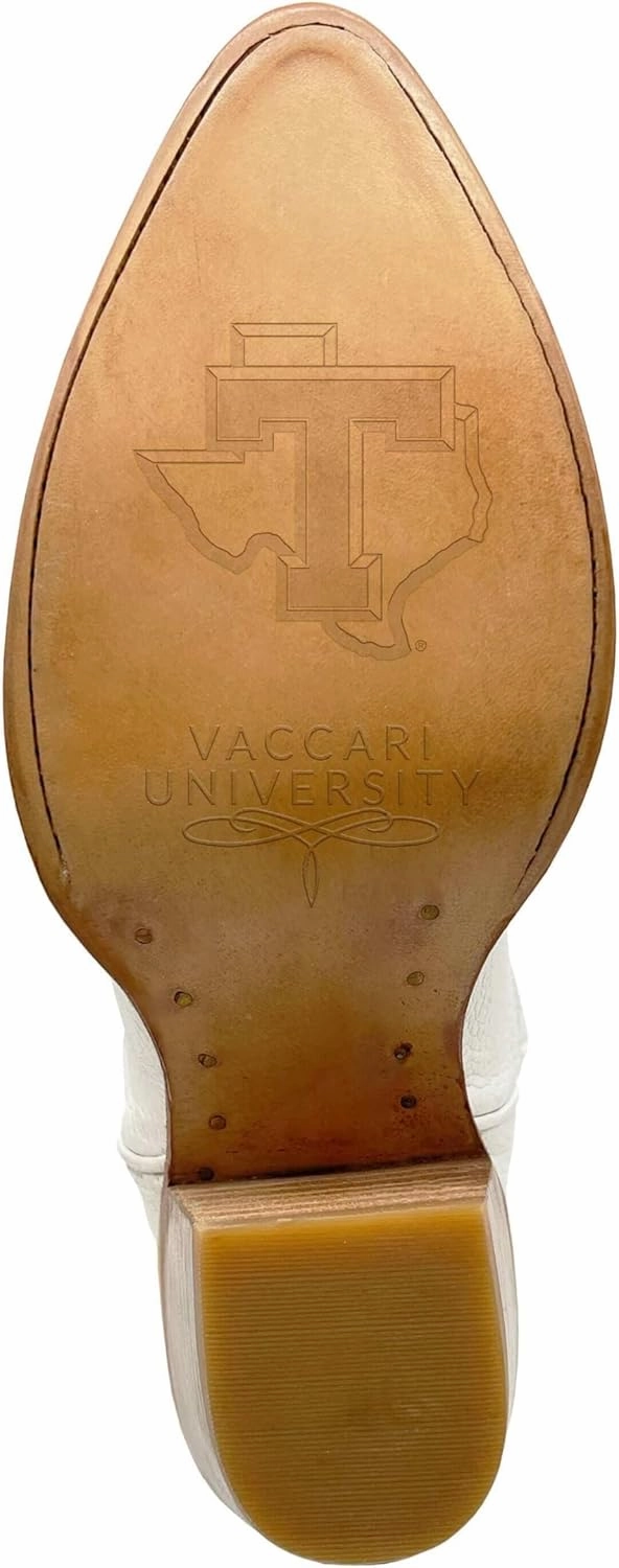 Vaccari Women's Leighton Genuine Leather Collegiate Embroidery Pointed Toe Cowgirl Boots