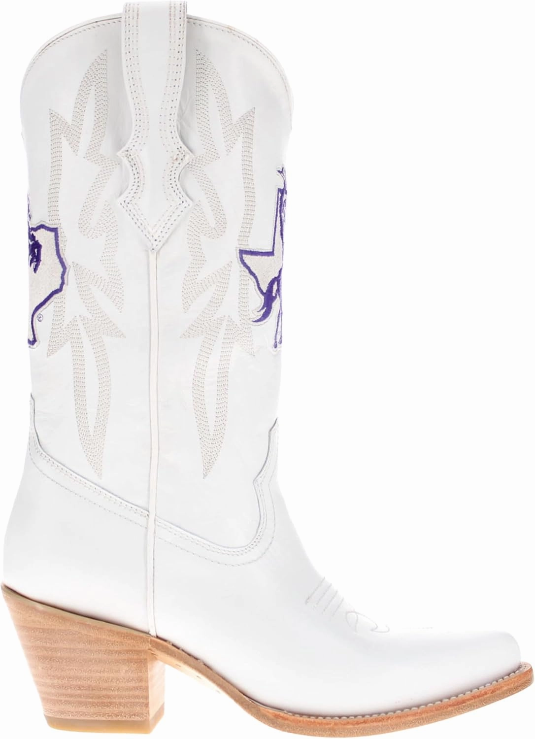 Vaccari Women's Leighton Genuine Leather Collegiate Embroidery Pointed Toe Cowgirl Boots