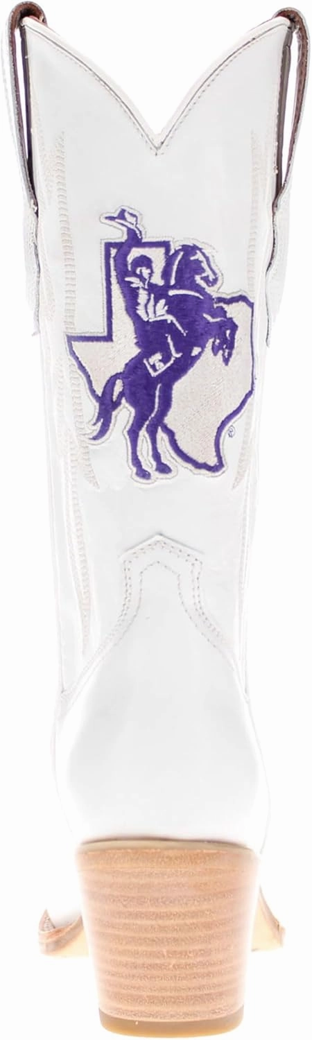 Vaccari Women's Leighton Genuine Leather Collegiate Embroidery Pointed Toe Cowgirl Boots