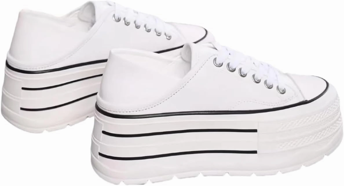 Waterproof Chunky Platform Sneakers for Women Fold-Down Heels Dual-Style Design Genuine Leather Lace - up Comfort Casual Shoes