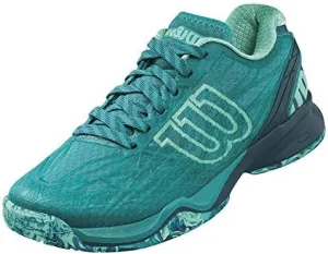 WILSON KAOS Women Tennis Shoes (Deep Peacock Blue/Reflecting Pond/E.Green) 11 US