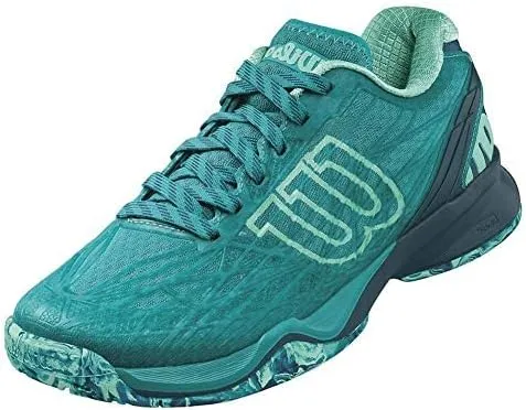 WILSON KAOS Women Tennis Shoes (Deep Peacock Blue/Reflecting Pond/E.Green) 11 US