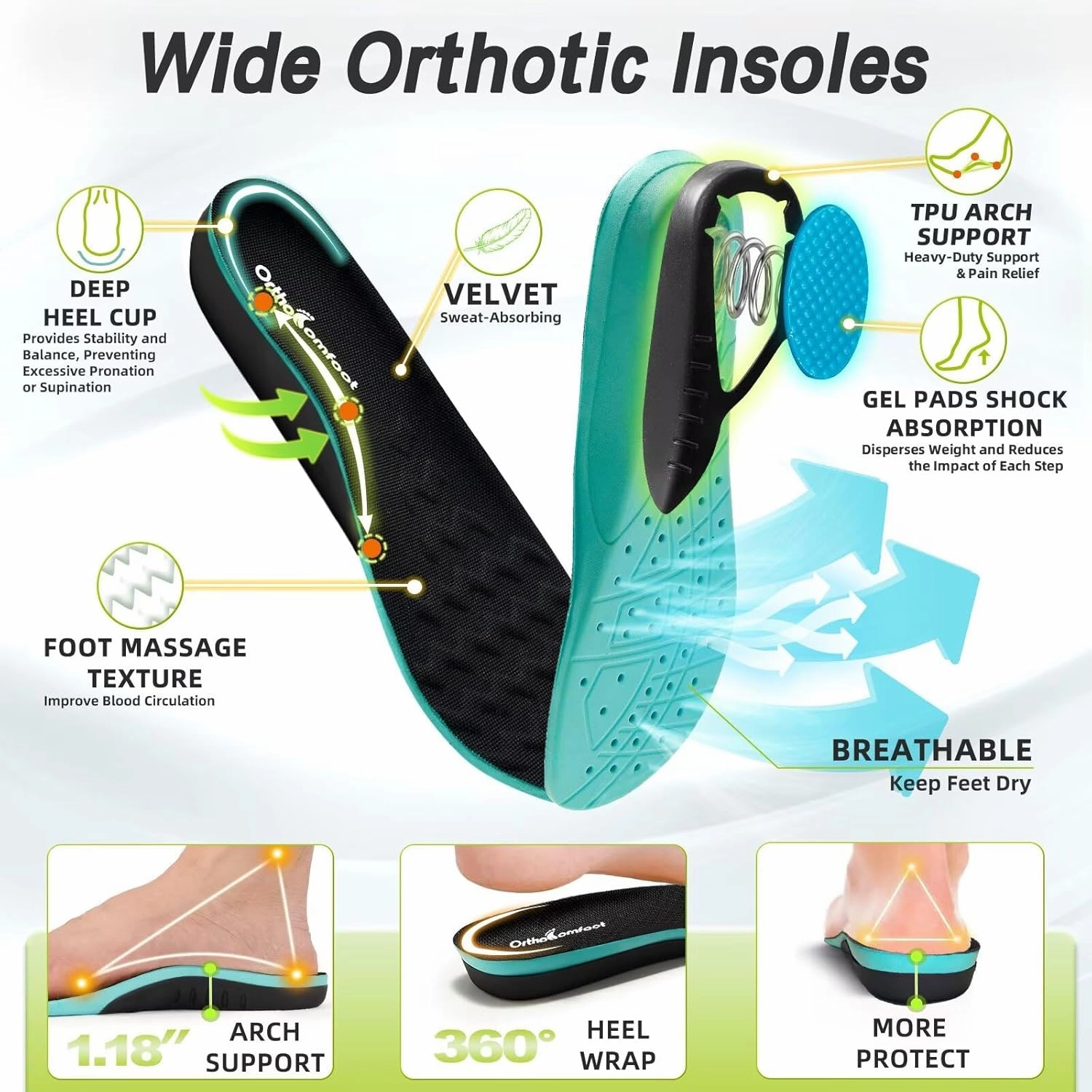 Women's Orthopedic Diabetic Wide Running Shoes: Comfortable Casual Arch Support Plantar Fasciitis Fashion Sneakers, High Arch Work Tennis Walking Shoes for Foot and Heel Pain Relief