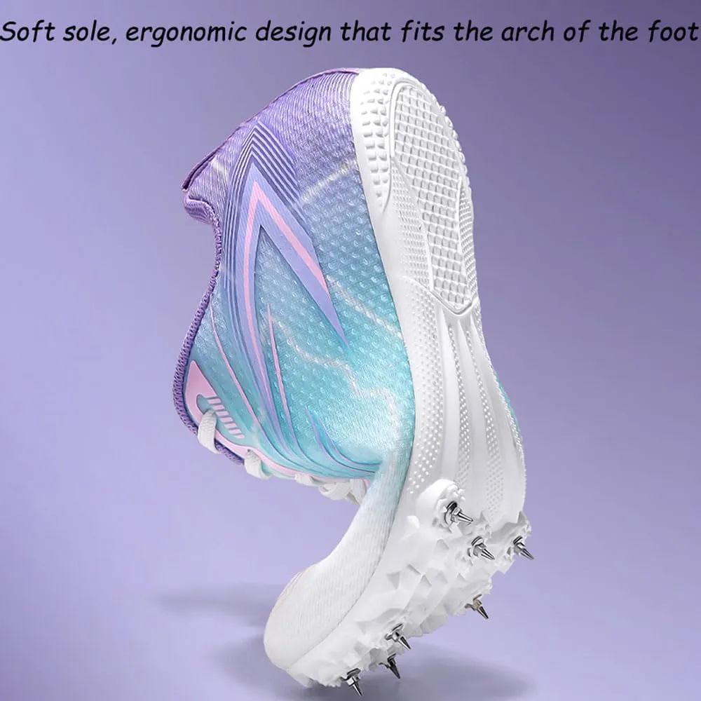 Women's Girls Track & Field Shoes, Removable 7 Spikes Running Training Sneakers Breathable Lightweight Jumping Shoes Professional Sprint Racing Athletic Shoes, 35-41 EU