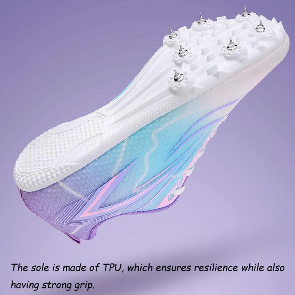 Women's Girls Track & Field Shoes, Removable 7 Spikes Running Training Sneakers Breathable Lightweight Jumping Shoes Professional Sprint Racing Athletic Shoes, 35-41 EU