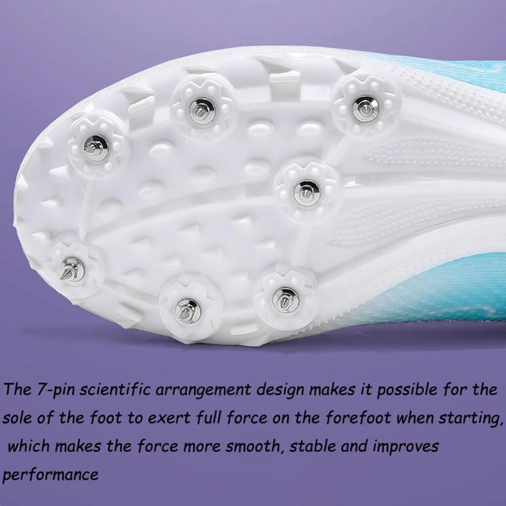 Women's Girls Track & Field Shoes, Removable 7 Spikes Running Training Sneakers Breathable Lightweight Jumping Shoes Professional Sprint Racing Athletic Shoes, 35-41 EU