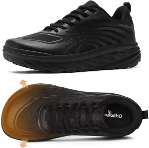Women's Orthopedic Diabetic Wide Walking Shoes: Comfort Plantar Fasciitis Arch Support Orthotic Sneakers, Cushion Stylish Width Toe Box Outdoor Training Gowalk Road Running Shoes Black Size 8.5