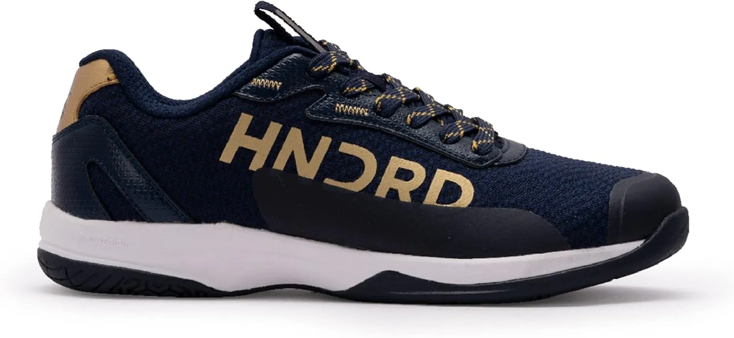 XOOM Pro Non-Marking Cushion Badminton Shoe (Navy/Gold, 10UK)