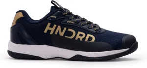 XOOM Pro Non-Marking Cushion Badminton Shoe (Navy/Gold, 7UK)